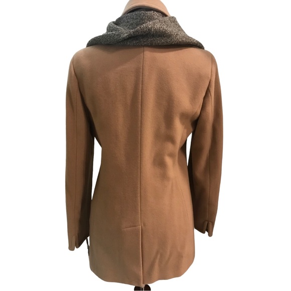 Calvin Klein Ladies Wool Cashmere Blend Classic Pea Coat XS Camel Pockets New - Picture 6 of 16